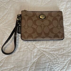 Coach Brown Wristlet